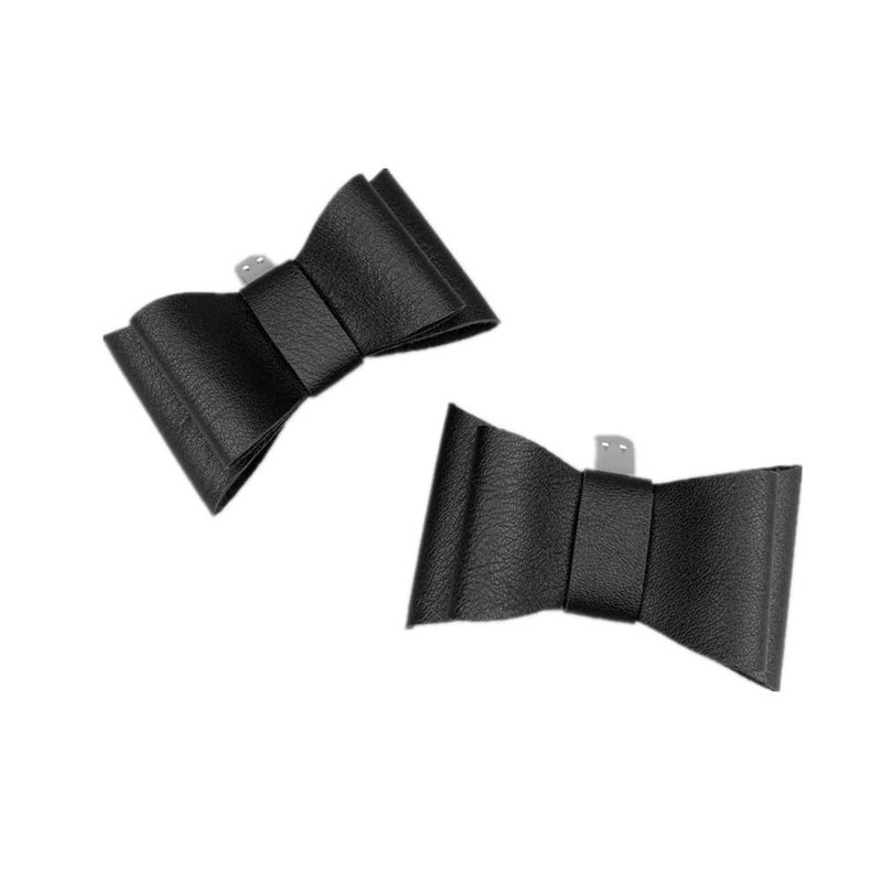 Douqu 1 Pair Simple Elegant Woman Ladies Black PU Bow Shoe Clips Decoration Removable Shoe Buckle - Image 2